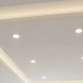 POP false ceiling with cove lighting and recessed downlights