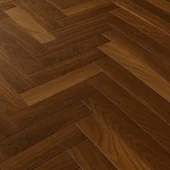 Walnut herringbone wooden flooring